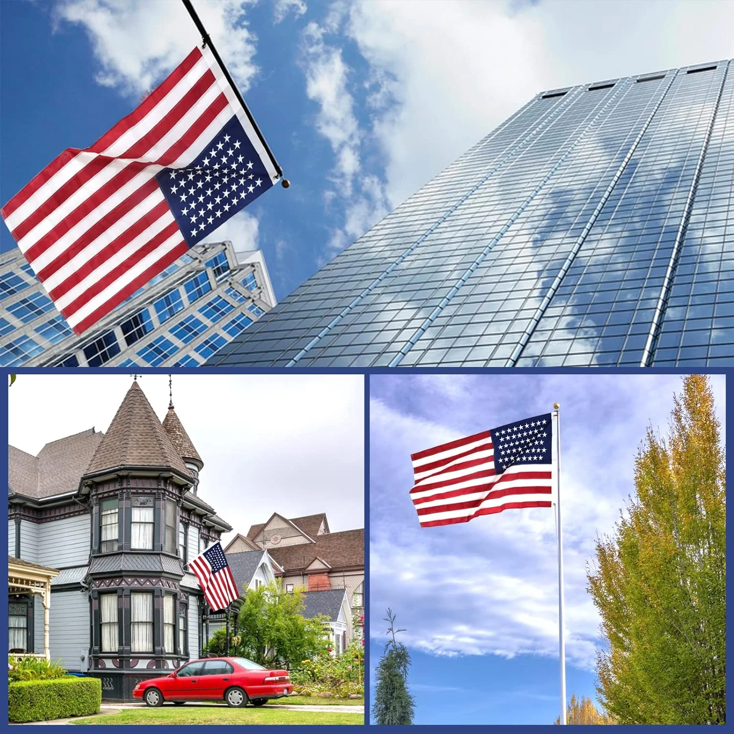 Heyuan 3x5 3x5 Outdoor flags Heavy Duty American usa red white blue flag with Embroidered star UV proof and waterproof