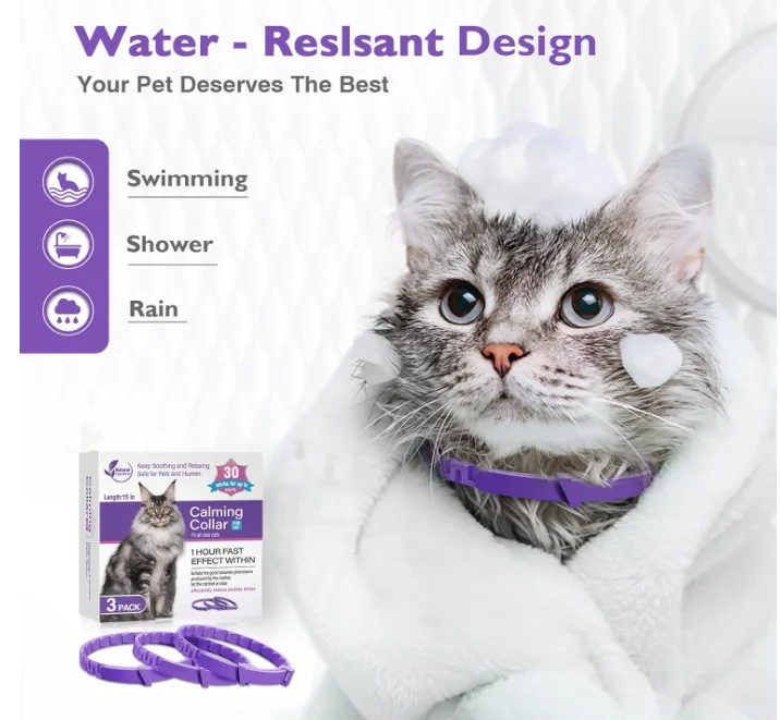 Cat accessories pet Calming Pheromones Collar Pet calming collar with lavender essential oil for cats dogs Anxiety Reduce