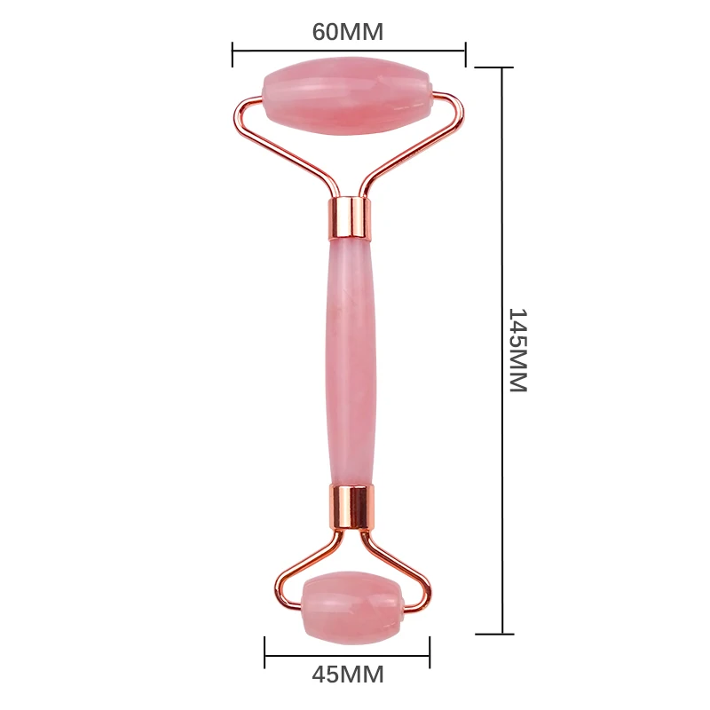 Customized OEM Brand Skincare Tools Natural Jade Stone Rose Quartz Facial Jade Roller