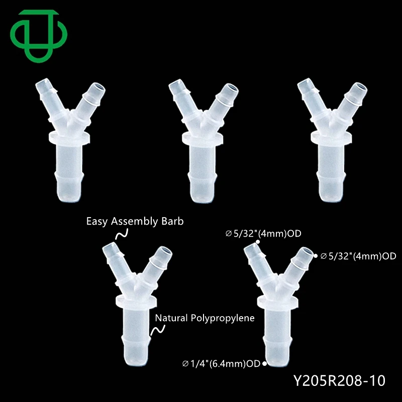 Medical 3 Way Y Branch Tube Connector Equal Reducing Hose Barb Wye Reducer Barbed Tail Pipe Fitting