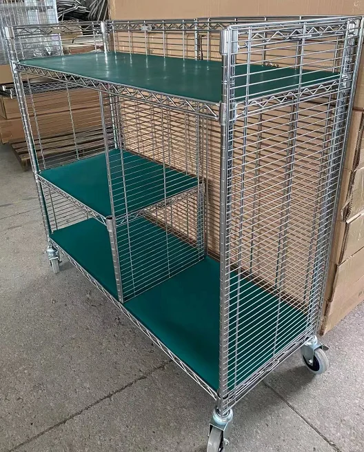 Folding Roll Cage Trolley For Warehouse or Factory