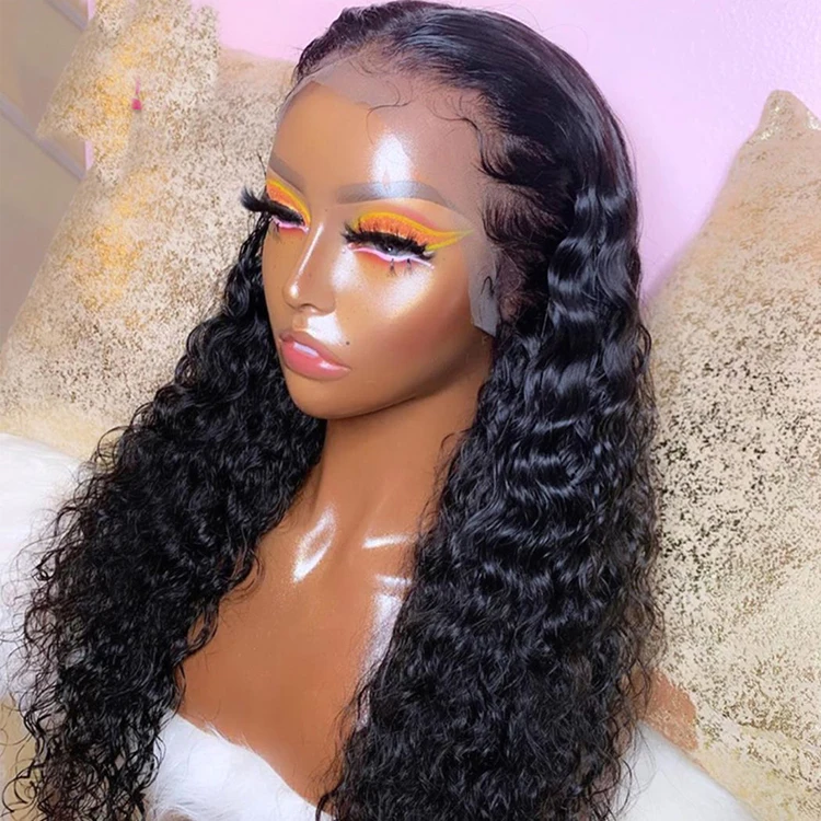 180% Density 30 Inch Deep Wave Wig Pre Plucked Transparent Hd Lace Front Wigs Remy Virgin Human Hair 13X6 Lace Frontal Wigs