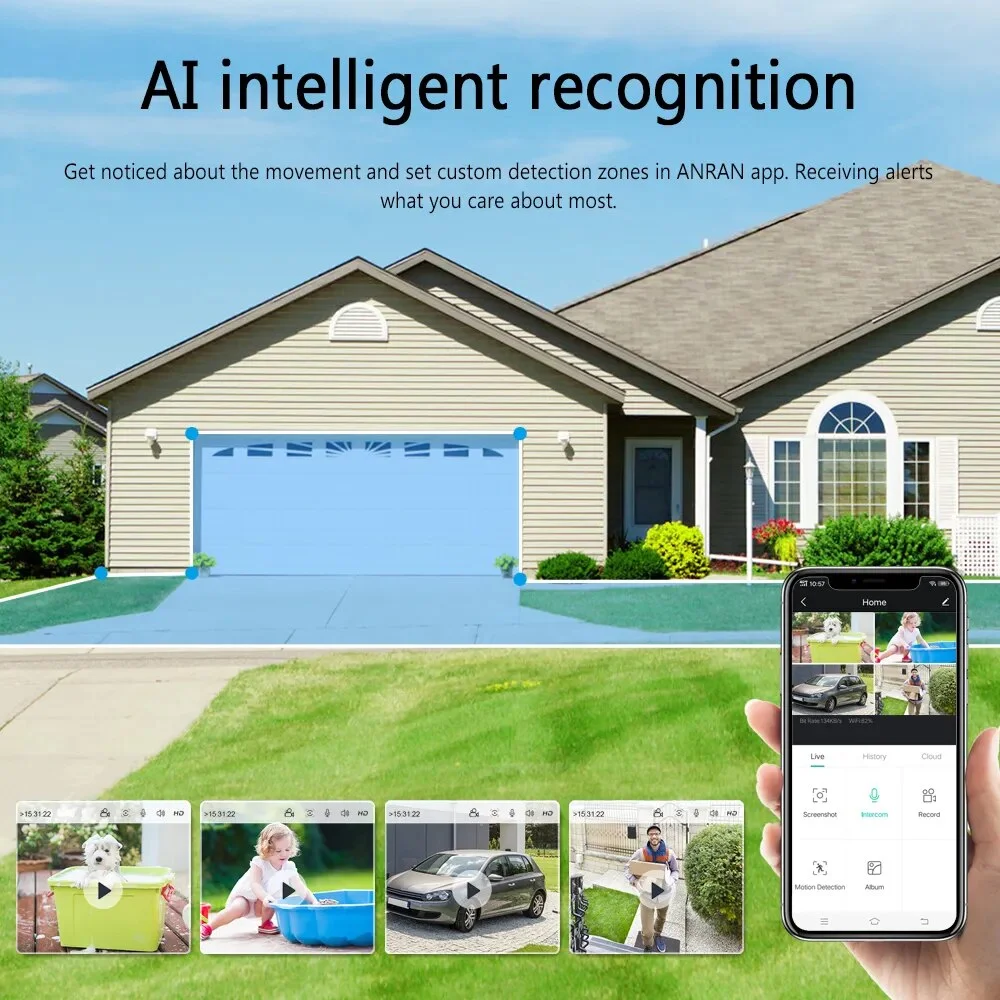 Anran 3MP Battery Mini Wireless Remote Control APP Video Waterproof Home Solar Security CCTV WiFi Camera