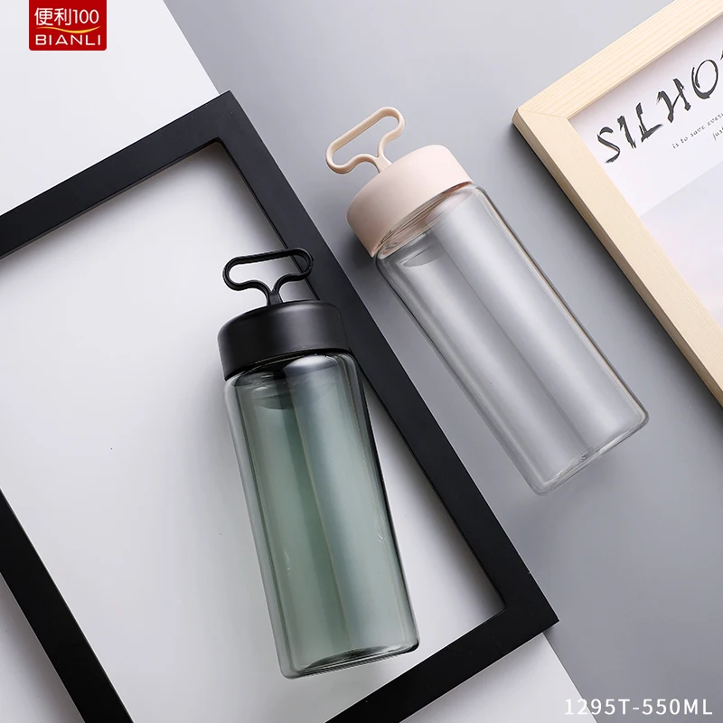 550ml/19oz Eco Friendly Leakproof Gym Bike Plastic Drink Cups Workout Clear Portable Sports Custom logo Water Bottle