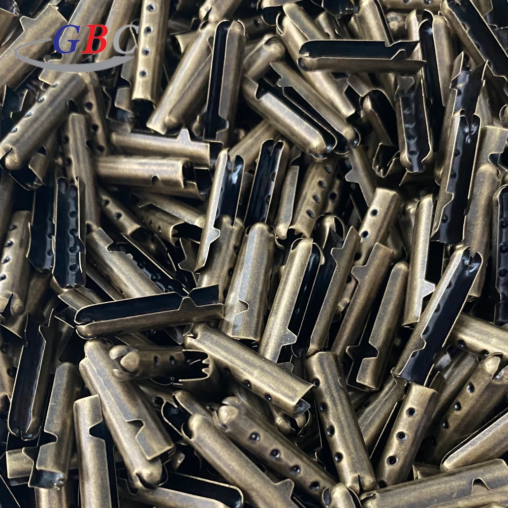 Custom size custom logo Nickle color decorative metal aglet for shoelace and hoodies tipping