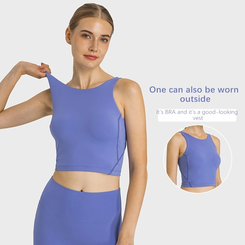 Xsunwing custom logo strapless crop tank top women Fit Activewear Workout Fitness Sports Shirt Sleeveless yoga Vest Sportswear