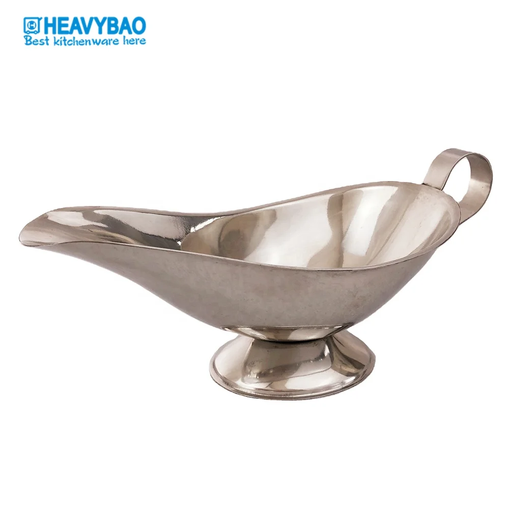 Heavybao High Quality Stainless Steel  3/5/8/10/16 Oz Western Meal Steak Scoop Sauce Juice Boats Gravy  Boat Sauce Boat
