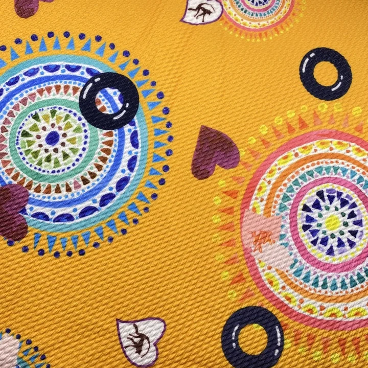 Custom no moq digital printing 100% polyester stretch printed knitted bullet fabrics for women clothing