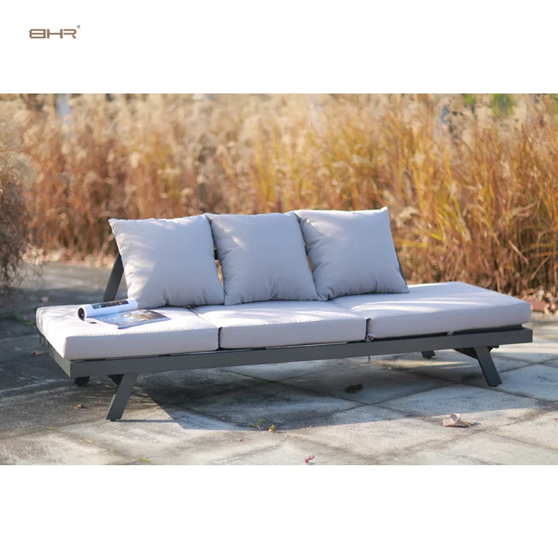BHRHigh Quality multiple roles  with bed function household modern outdoor chaise chair  aluminum sun  lounger