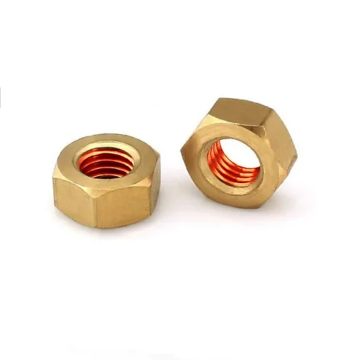 Yisen factory manufacture high quality DIN934 hex nuts brass material brass nuts M6 M8 M10 low price