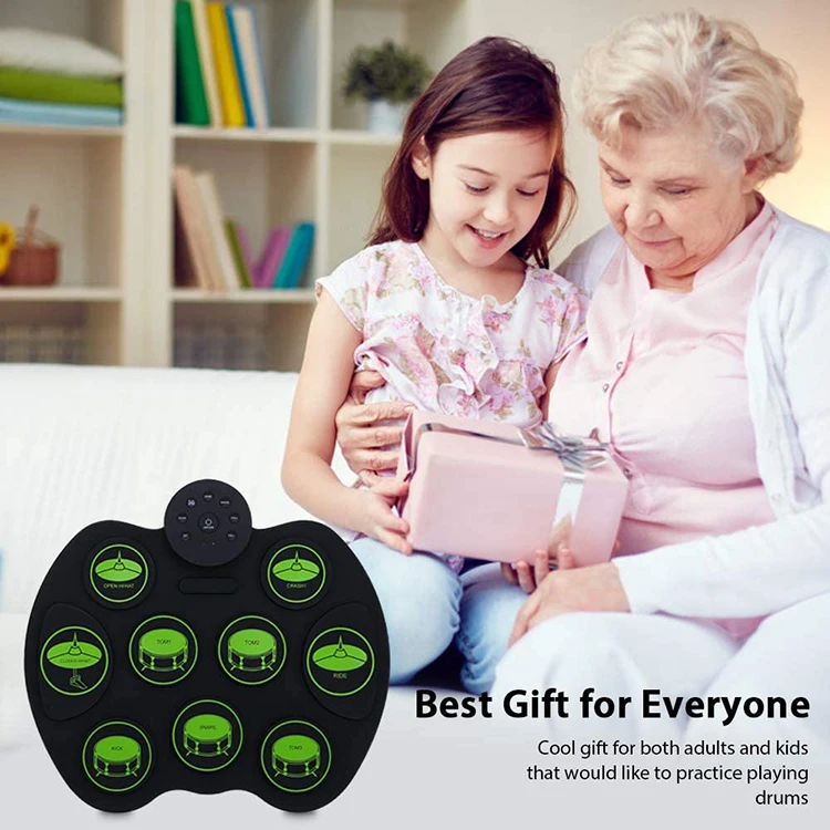 Electronic Usb Midi Hand Microphone Foldable Silicone Small Percussion Musical Drums