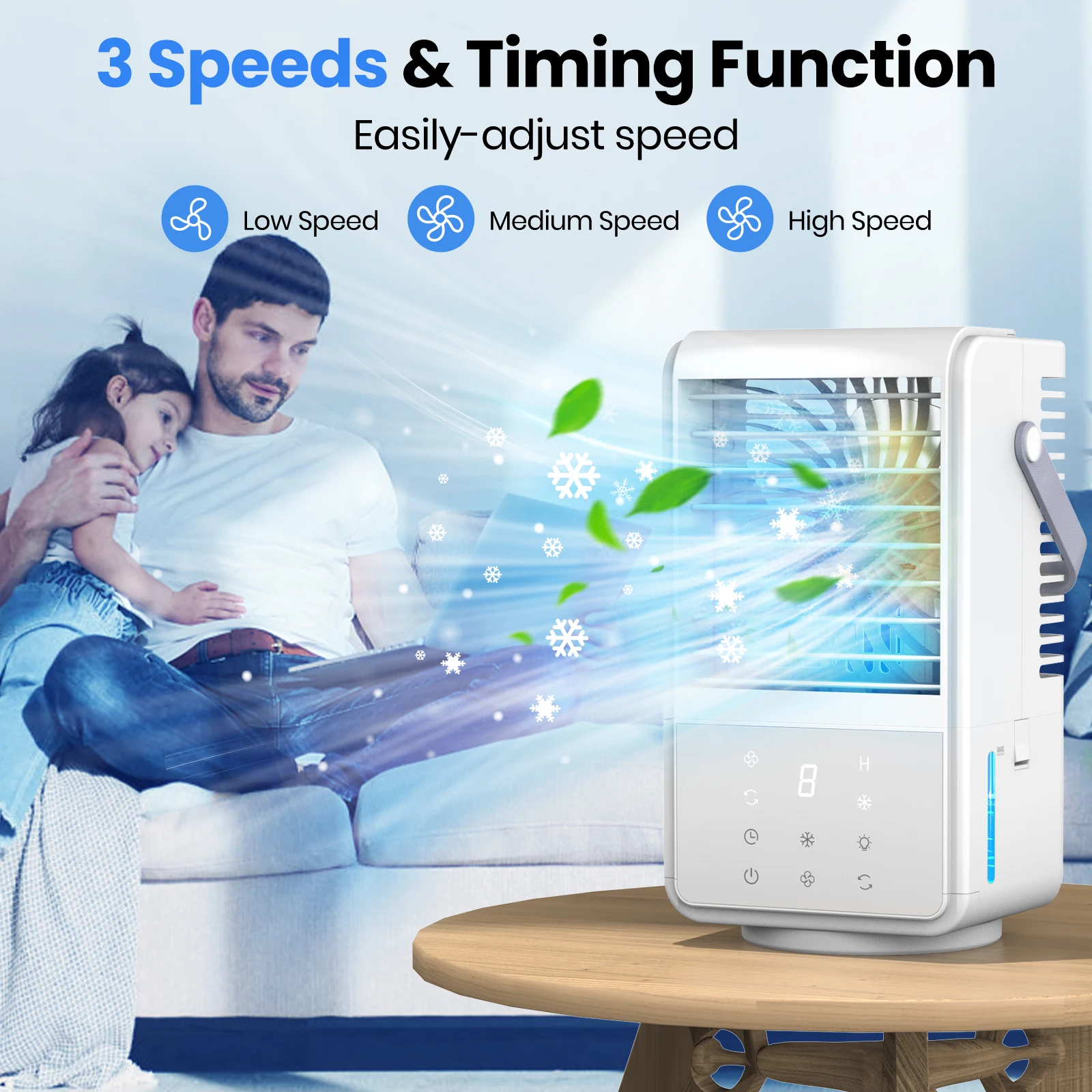 Mist Spray Cooler Air Cooling Fan With Water Ice Air Cooler Fan Portable Air Cooler Fan Mini USB