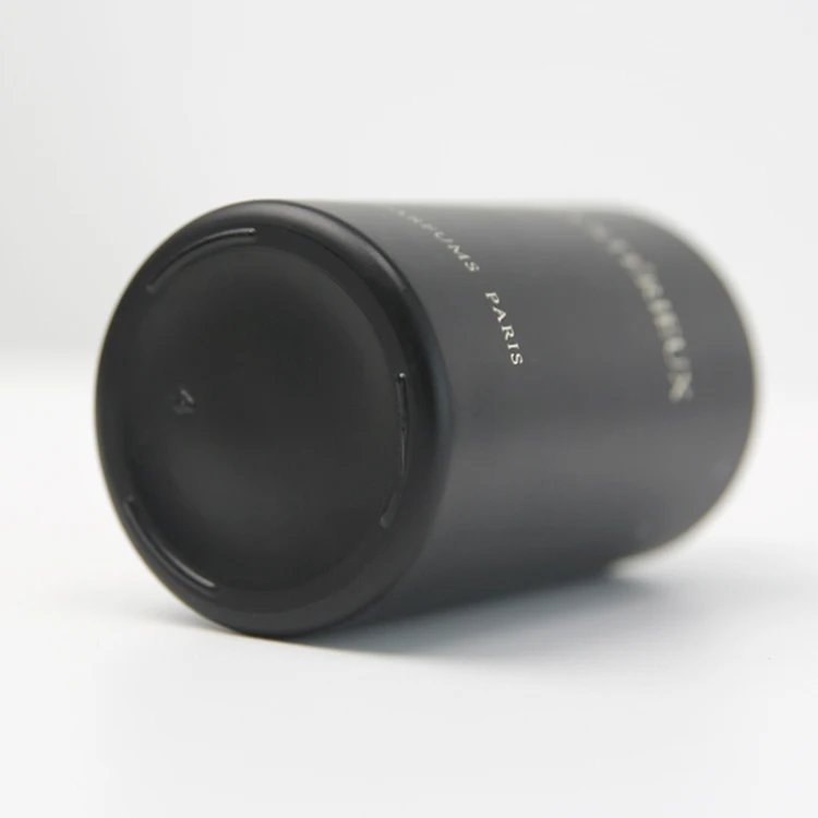 Beautiful Luxury Round Shape 50ml Aluminum Magnetic Cap Matte Oud Oil Opaque Black Empty Spray Perfume Bottles With Black Box