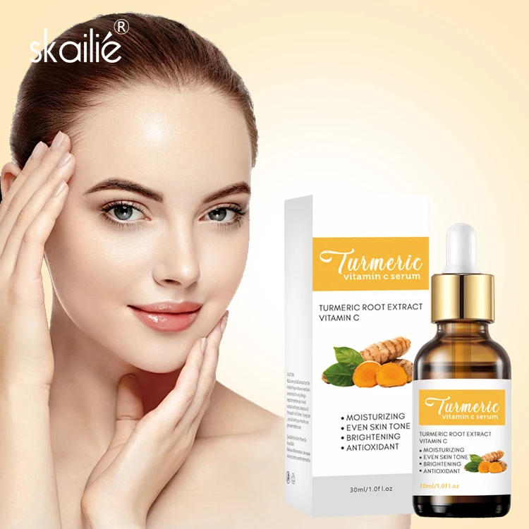Private Label Face Facial Skin Care Serum Anti Acne Antioxidant Dark Spot Correcting Vitamin C Turmeric Serum