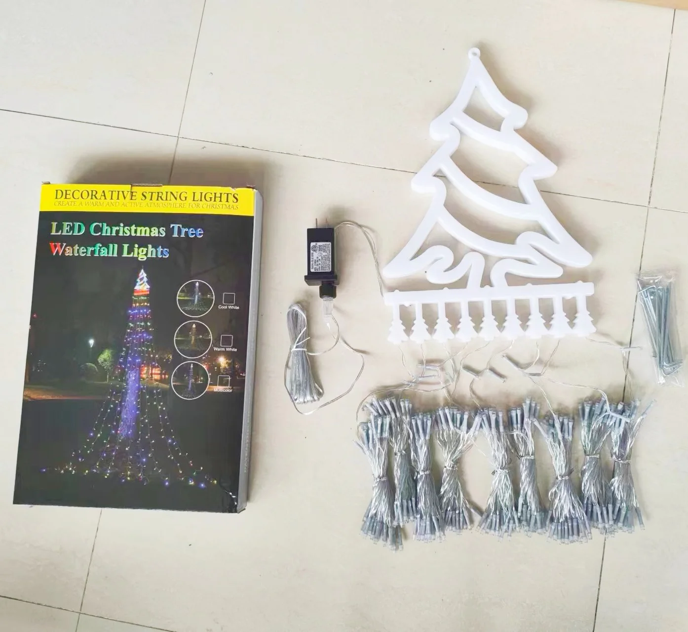 8 Modes Party Wedding outdoor Decorations 350lkn christmas Tree Curtain Waterfall Star Shape Fairy String Light