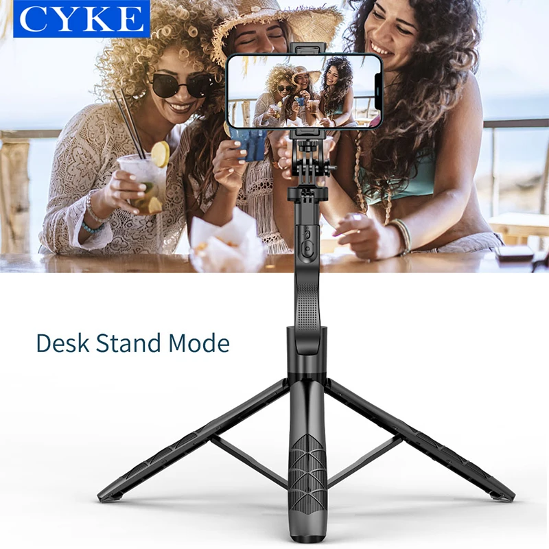 CYKE 1.55m Floor Tripod Selfie Stick 360 Rotating Bluetooth Hand Held Selfie Stick Tripod Live Video Long Wireless Foldable L16