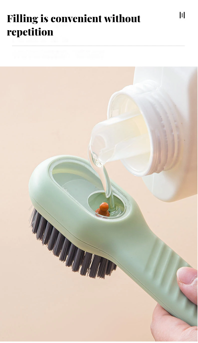 Liquid and soft shoe brush multifunctional liquid out shoe brush long handle laundry cleaning brush