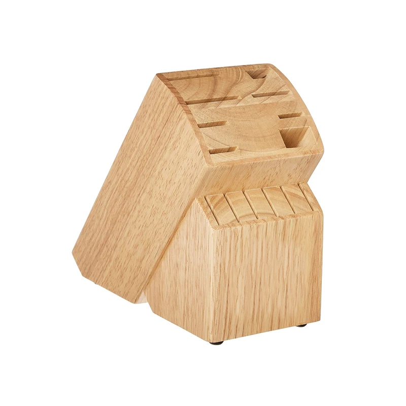 Stainless Steel chef knives set Triple Rivet Kitchen Knife Set White Abs Handle scissors Wooden Block Home block knives set