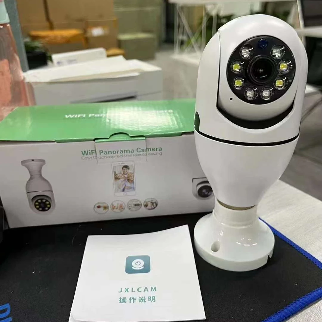 E27 Bulb Wireless Surveillance Camera 5G Wifi Night Vision Auto Human Tracking Home Panoramic Video Security Protection Monitor