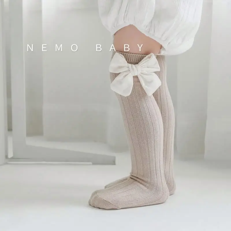 Organic cotton Bow Tie Warmth baby socks knee high socks baby set baby socks