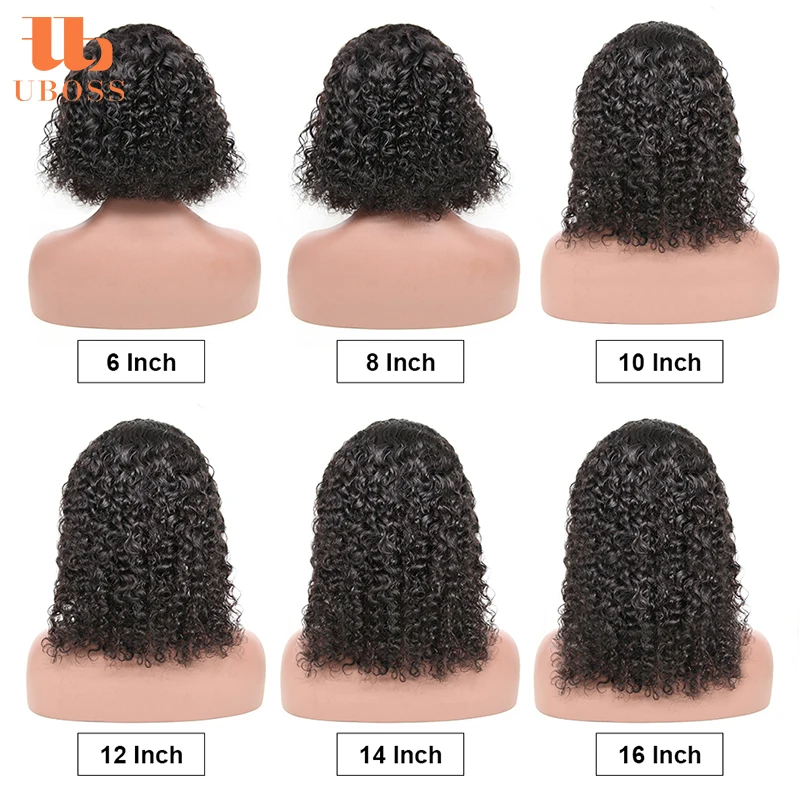 Cuticle Aligned Unprocessed Raw Human Brazilian Hair Invisible Middle Part Curly Bob Lace Front Wig