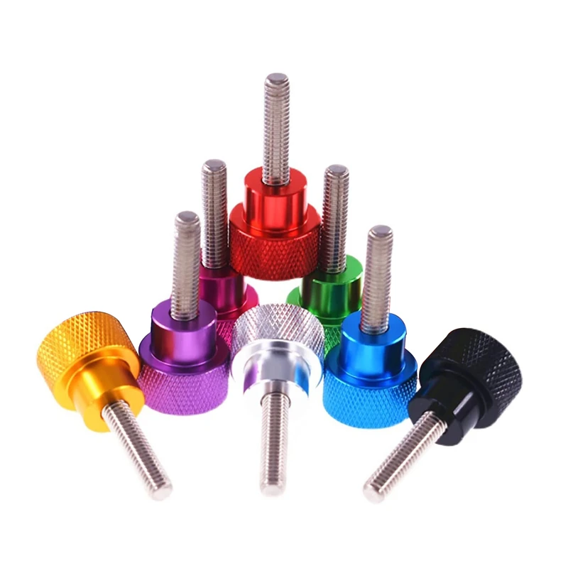 UNC 1/4-20 Thread Aluminum High Step Thumb Screw 20x11mm Big Knurled Head Hand Tighten Screw Stainless Steel Thread