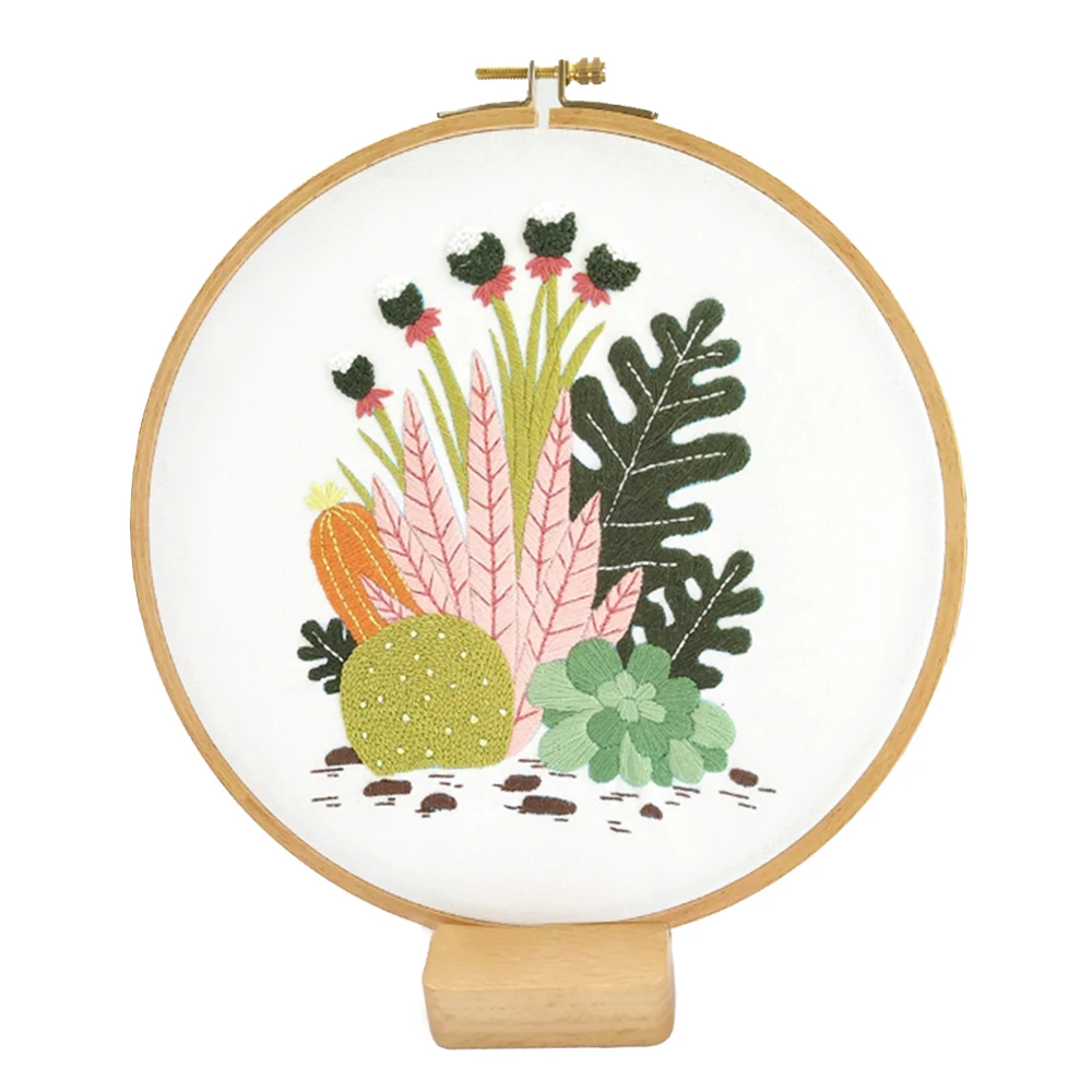2024 New Handmade Plant Cactus Diy Custom Thread Floss Cross Stich Embroidery Kit