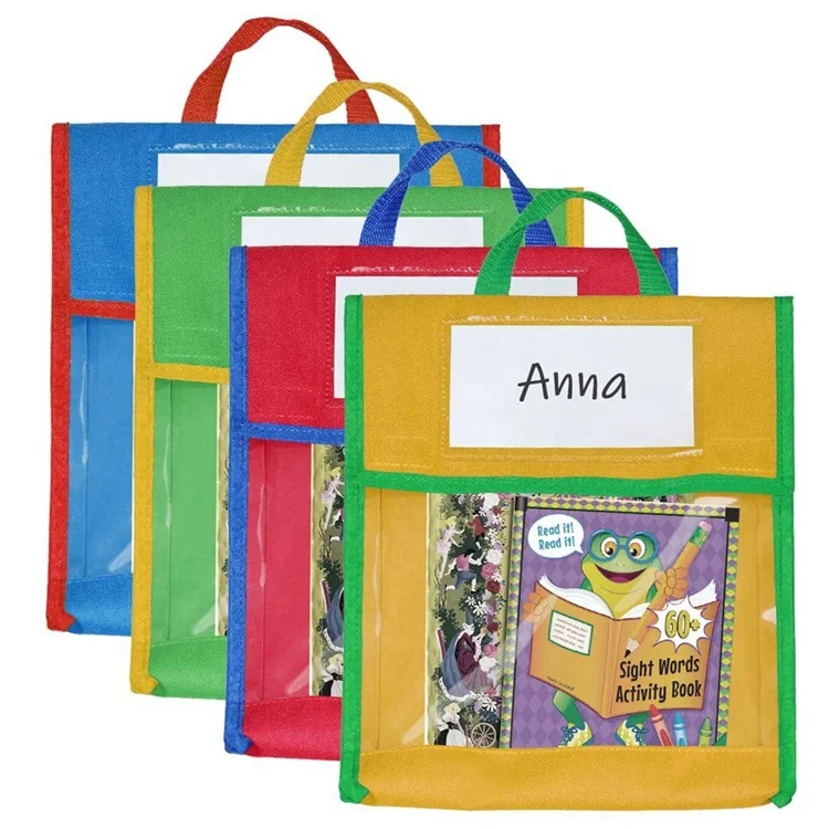 Kindergarten Children 600dpvc Transparent School Hand Tote Bag Toy Storage Textbook Stationery Mother Organizer Box Book Pouches