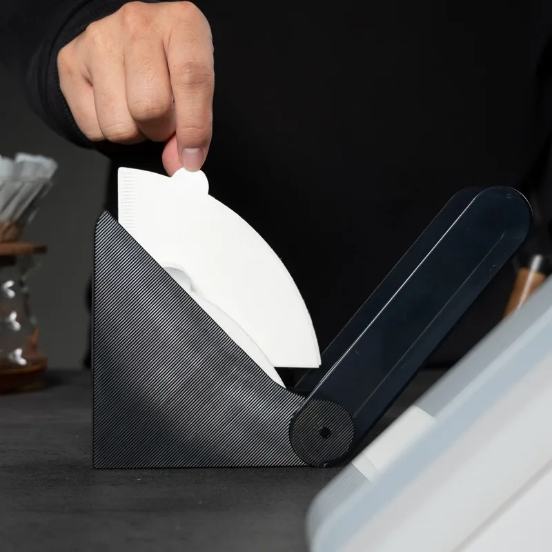 High Quality Hand Brewed Coffee Accessories Dust proof ABS Fan Shaped Paper Storage Box Coffee filer paper holder