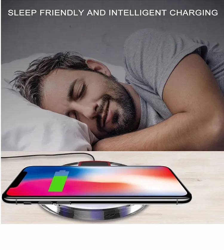 Carga Inalambrica Universal Qi Compatibility Quick Charge Cordless Flat Charger for iPhone