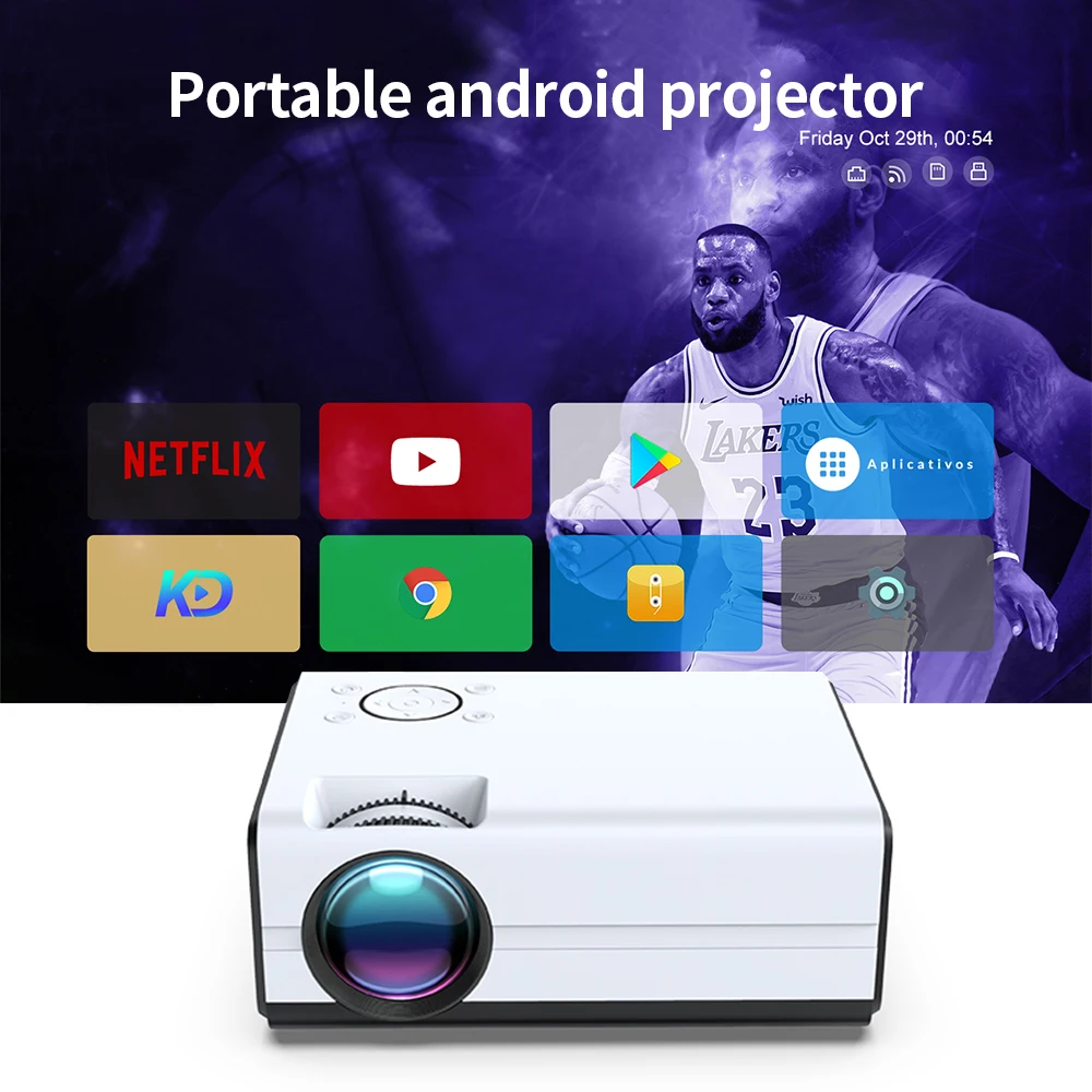 Outdoor overhead android smartphone portable full hd mini pico 4k 3d dlp led projector