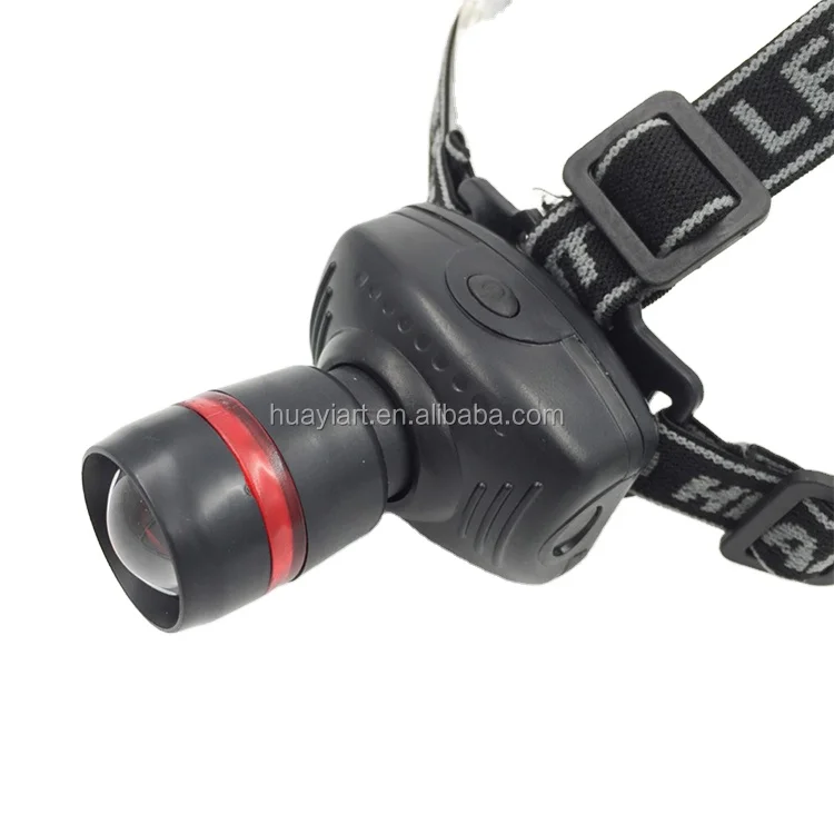 Cheap Plastic AAA Battery LED Headlight 3 Modes Adjustable Focus Zoom LED Headlamp flashlight head
