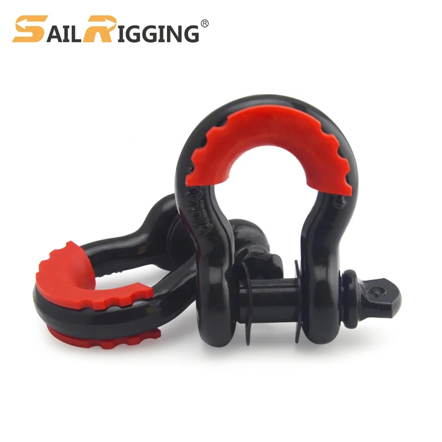 Drop Car Trailer Tow Shackle G209 Black Bow D Ring Shackle Manufacturing Offroad 3/4 Screw Pin Shackle Us Type