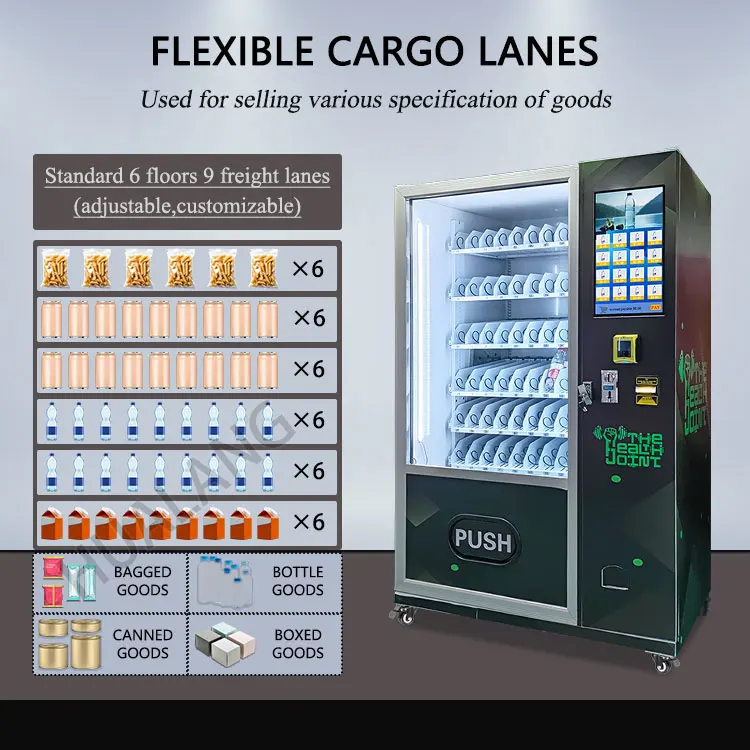 Customized Refrigerated Vending Machine Interactive Shopping Combo Vending Machine Canned Beverage Vending Machine Retail