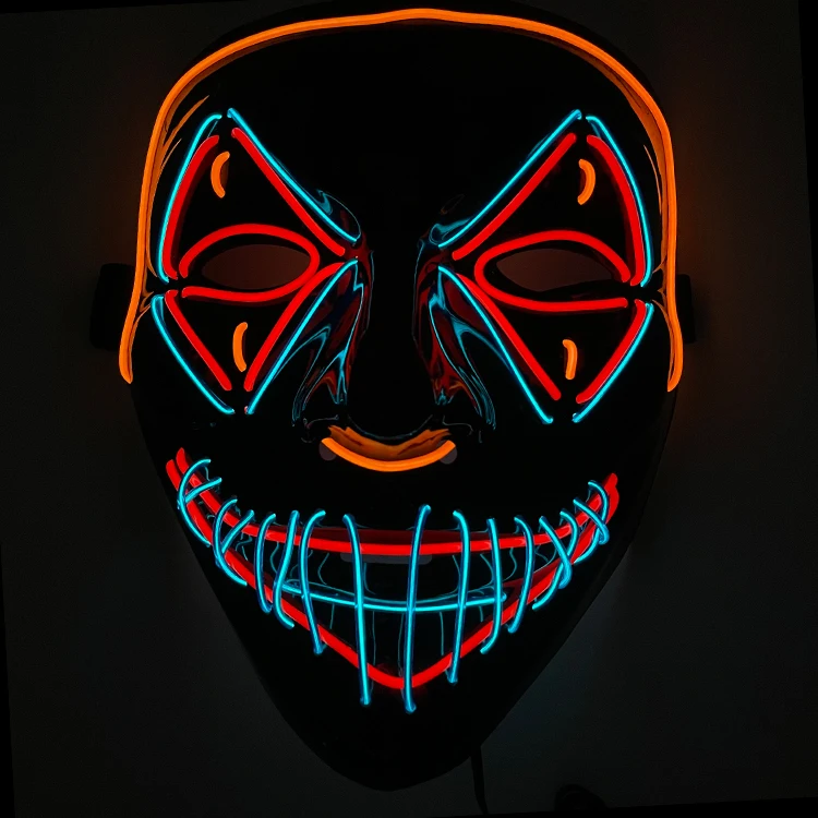 Halloween Costume Glow Clown Mask LED Cool  Mask For Halloween Cosplay  Party