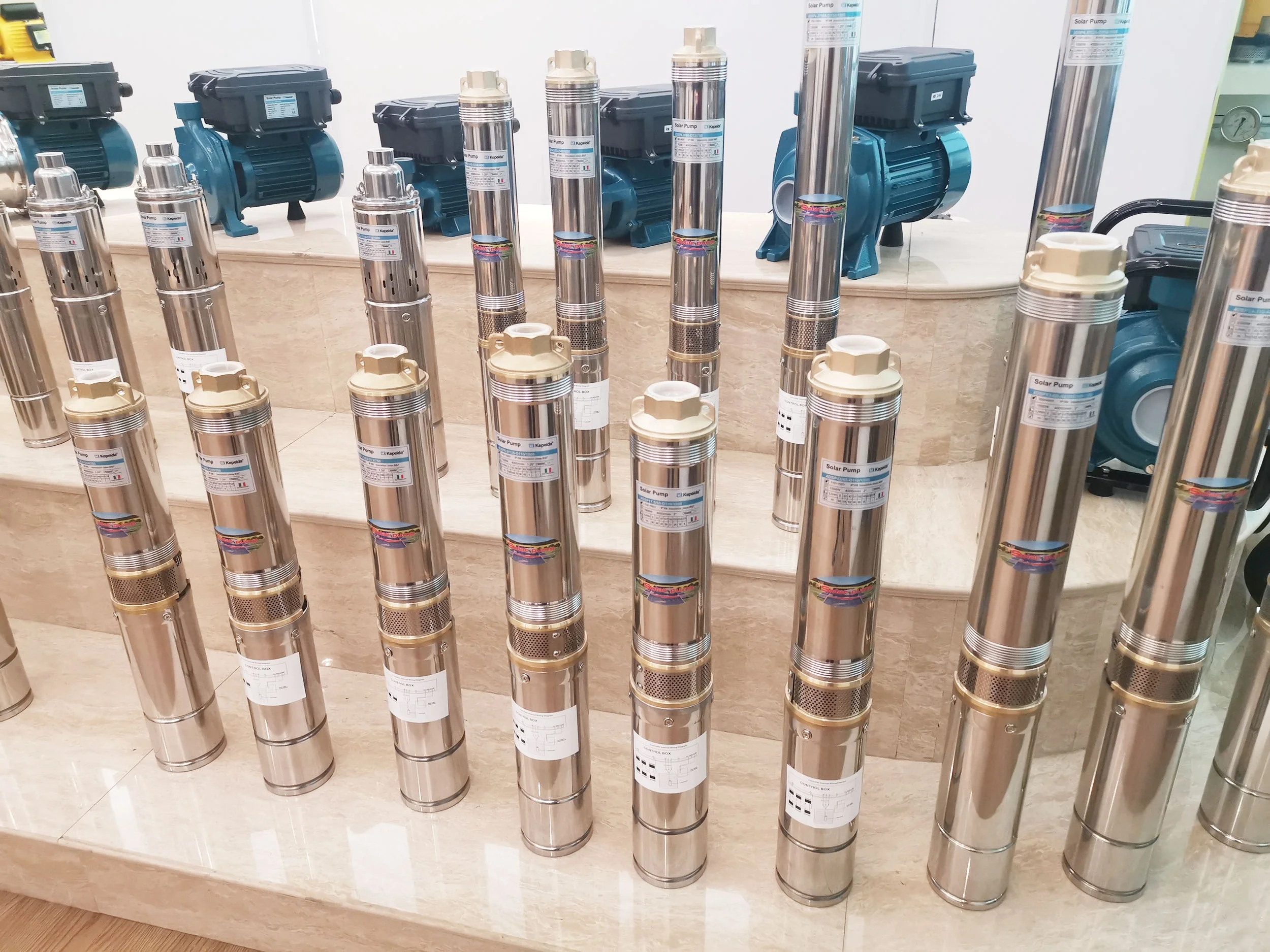 24V 250W High Pressure Stainless Steel DC Solar Submersible Deep Well Water Pump For Irrigation