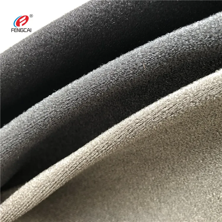 
Warp Knitted Hook and Loop Black Colour Nylon Brushed Tricot Fabric 