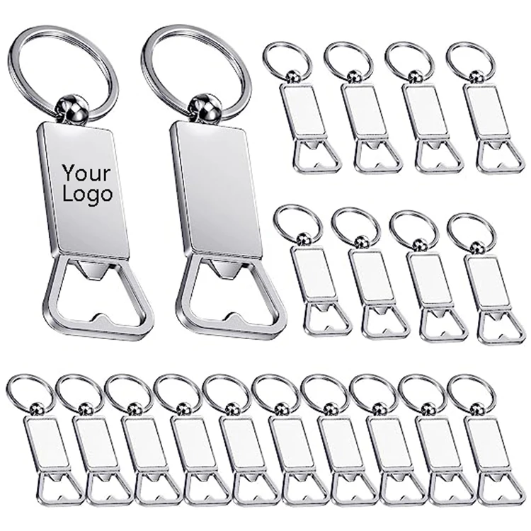 Customized Engraved Logo Metal Keychain with Bottle Opener Promotion Metal Gift Keychain with Bottle Opener