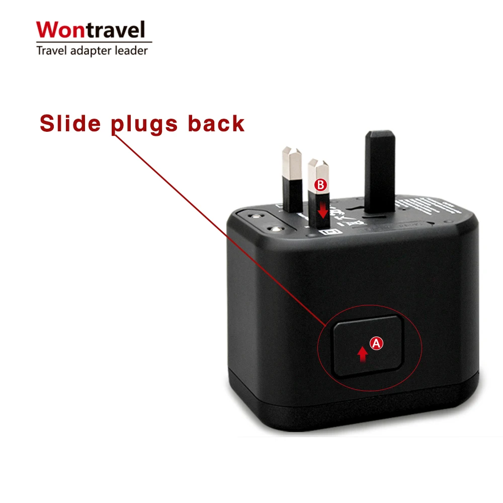 Portable travel gift 2 usb ports 2.4a output useful gadgets worldwide travel adapter