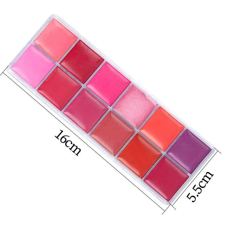Make Up Lipsticks Moisturizer Lipgloss Palette Cosmetic Set Lip Gloss 12 Color Waterproof lip palette