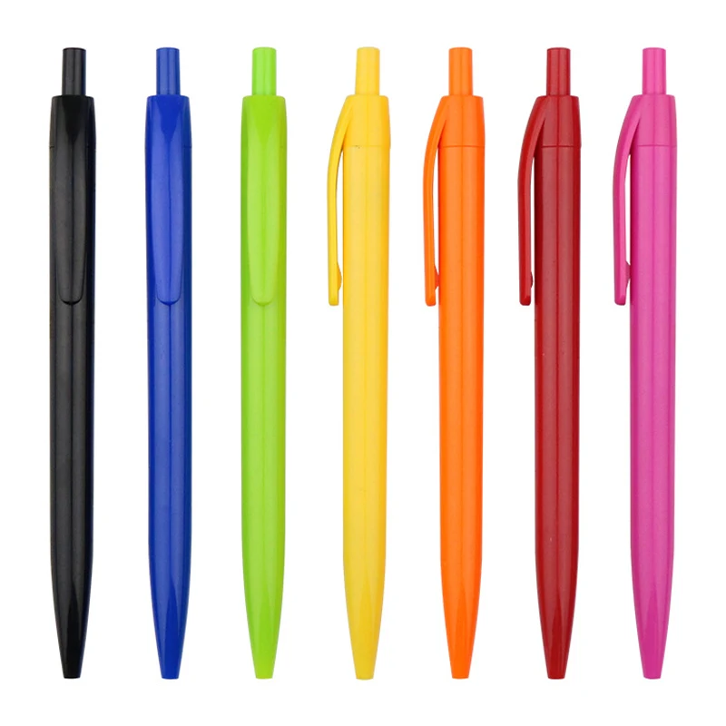 2024 New Plastic Ballpoint Pen with Clip Cheap Advertising Muti-colors Ball Pens Custom Logo