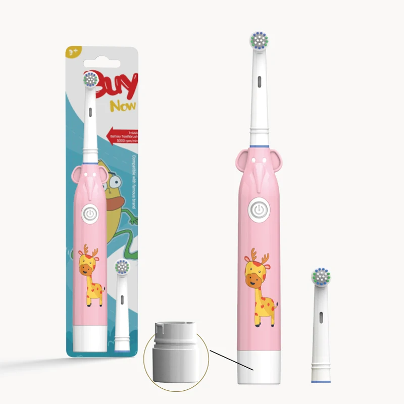 IPX5 Customized Patterns Elephant Model Battery Rotary Electric Toothbrush Cleaning Mode DuPont Tynex Bristles Oral Care B