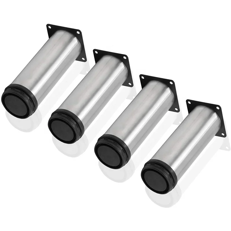 50x150mm Kitchen Feet Round Cabinet Metal Legs Stainless Steel Adjustable Furniture Legs