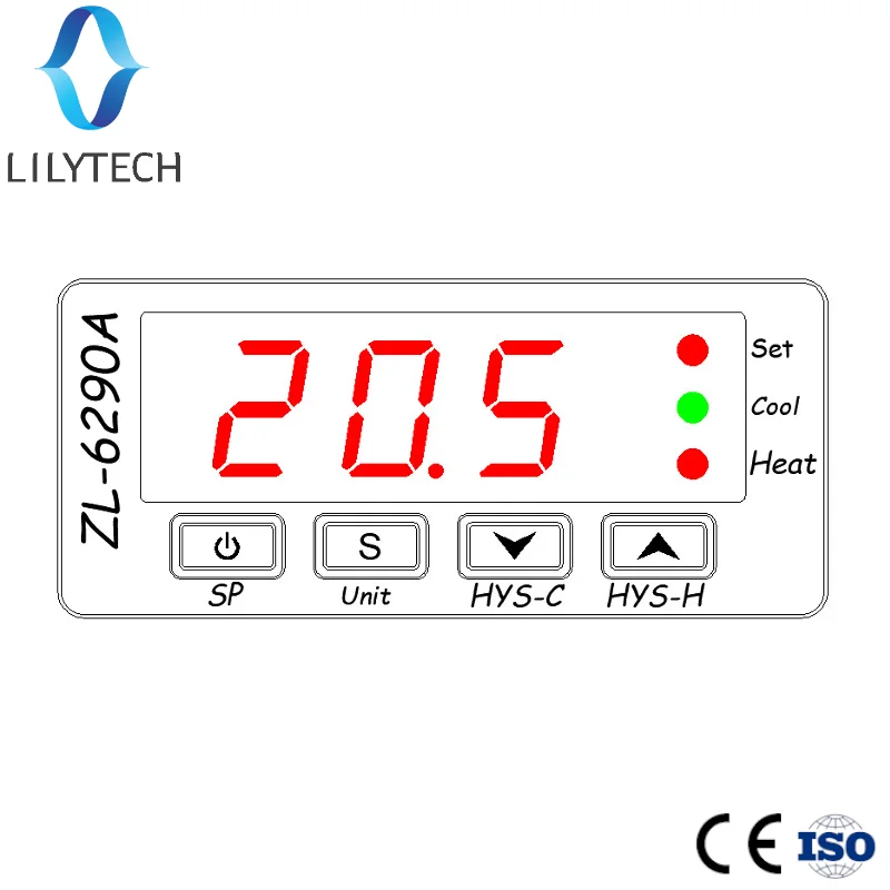ZL-6290A, Celsius Fahrenheit, option, Dual 10A outputs, ITC-1000, STC-1000, Temperature controller, Lilytech, stc-1000 12v