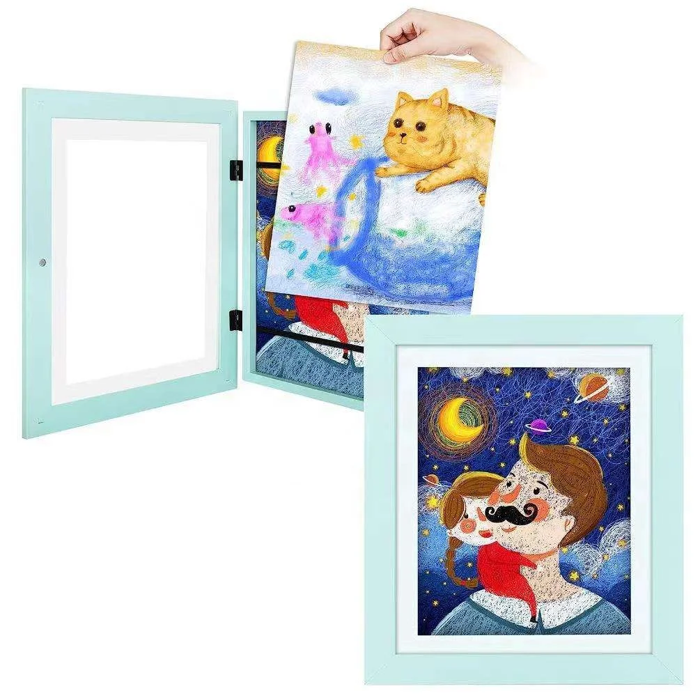 Kids Art Frames 8.5x11 A4 10x12.5 Front Opening Kids Artwork Frames Changeable Artwork Display Storage Frame for Sale