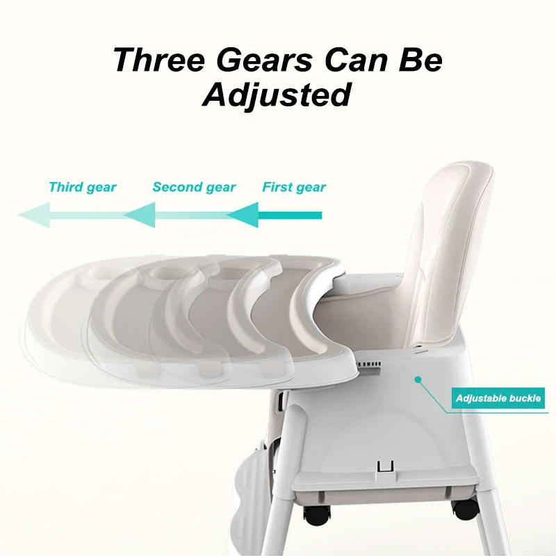 FQTOY-Foldable stackable with wheels eating modern for stool children feeding high dinning plastic baby kids chairs