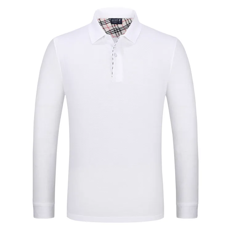 
Double mercerized cotton polo shirts for men 100% cotton long sleeve 