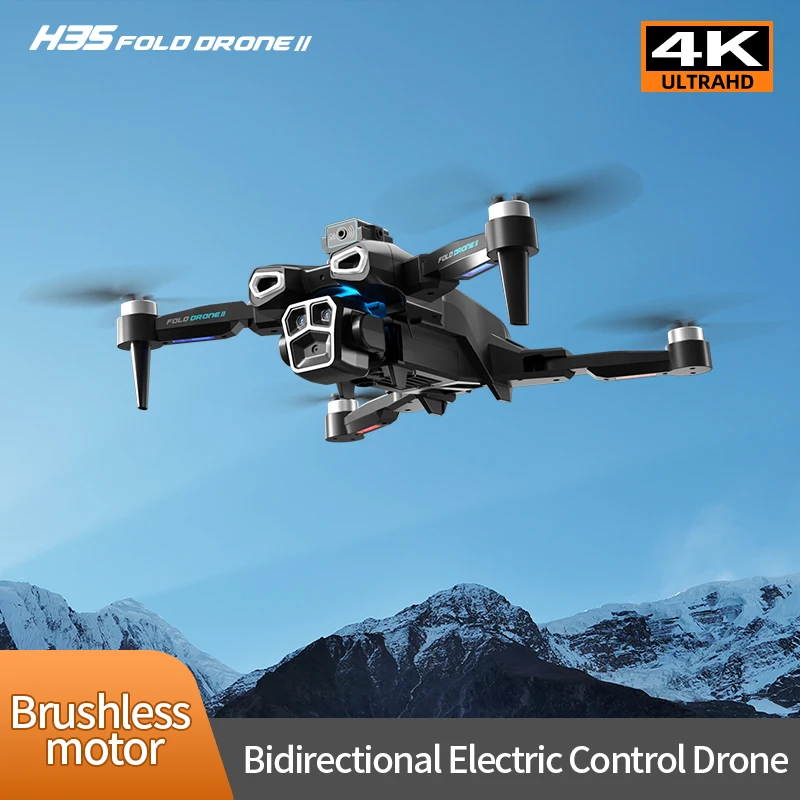 Профессиональный 4K HD ESC двойная камера мини Дрон H35 бесщеточный оптический поток Wi-Fi Квадрокоптер для предотвращения препятствий пульт дистанционного управления