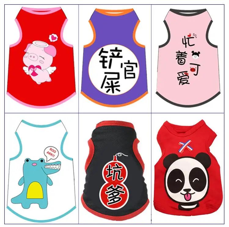 
cheap Spring summer vest high definition printing breathable cool pet cat dog vest clothing apparel clothes 