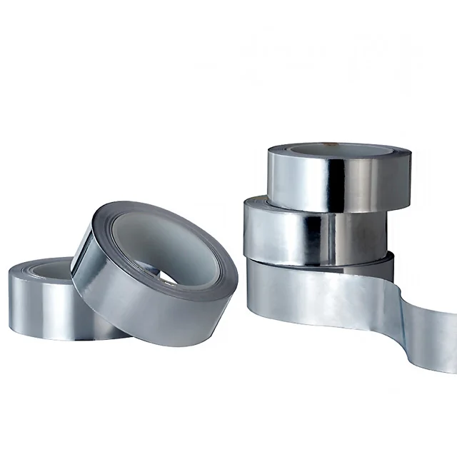 Custom Aluminum Foil Duct Adhesive Tape Sealing Joints Seaming Against Moisture Waterproof Seal Sliver Aluminum Foil Tape